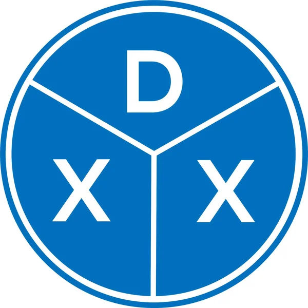 Beyaz arkaplanda DXX harf logosu tasarımı. DXX yaratıcı daire harfi logosu konsepti. DXX harf tasarımı.