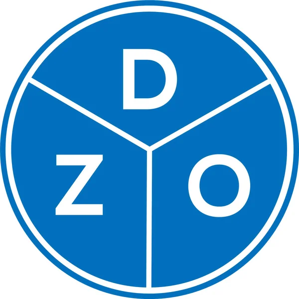 白色背景的Dzo字母标识设计 Dzo创意圆形字母标识概念 Dzo字母设计 — 图库矢量图片