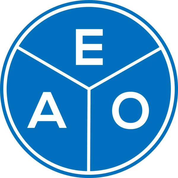 Eao Design Logotipo Carta Fundo Branco Eao Criativo Círculo Carta — Vetor de Stock