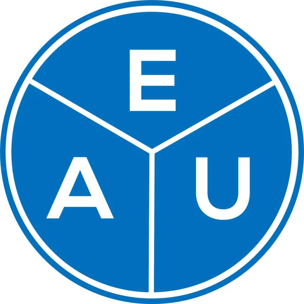 Beyaz Arka Planda Eau Harf Logosu Tasarımı Eau Yaratıcı Daire — Stok Vektör