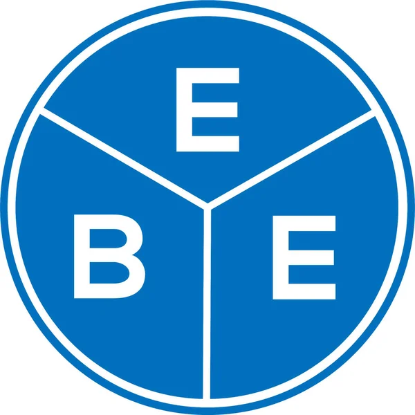 白色背景上的Ebe字母标识设计 Ebe创意圆形字母标识概念 Ebe字母设计 — 图库矢量图片