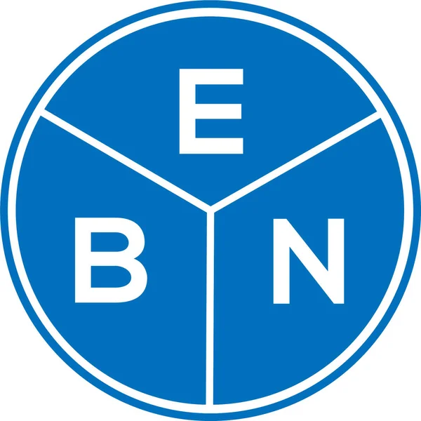 Ebn Lettera Logo Design Sfondo Bianco Ebn Cerchio Creativo Lettera — Vettoriale Stock