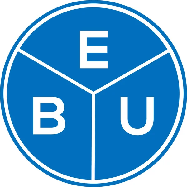 Design Logotipo Letra Ebu Fundo Branco Ebu Criativo Círculo Carta — Vetor de Stock