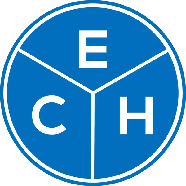 Beyaz Arka Planda Ech Harfi Logo Tasarımı Ech Yaratıcı Daire — Stok Vektör