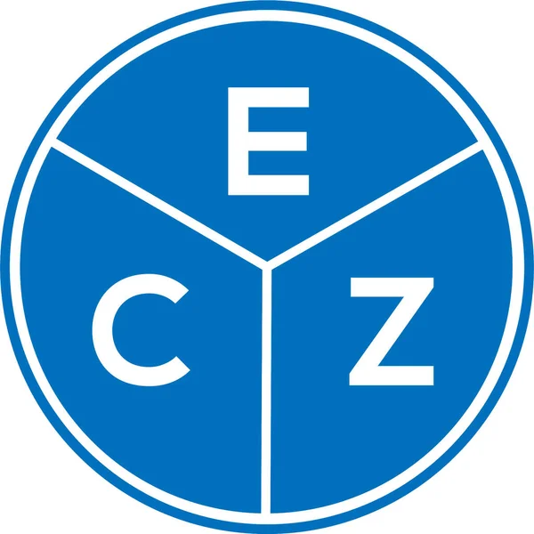 Design Logotipo Carta Ecz Fundo Branco Conceito Logotipo Carta Círculo — Vetor de Stock