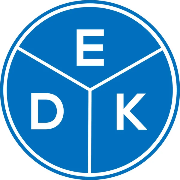 Дизайн Логотипа Edk Белом Фоне Концепция Логотипа Творческого Круга Edk — стоковый вектор
