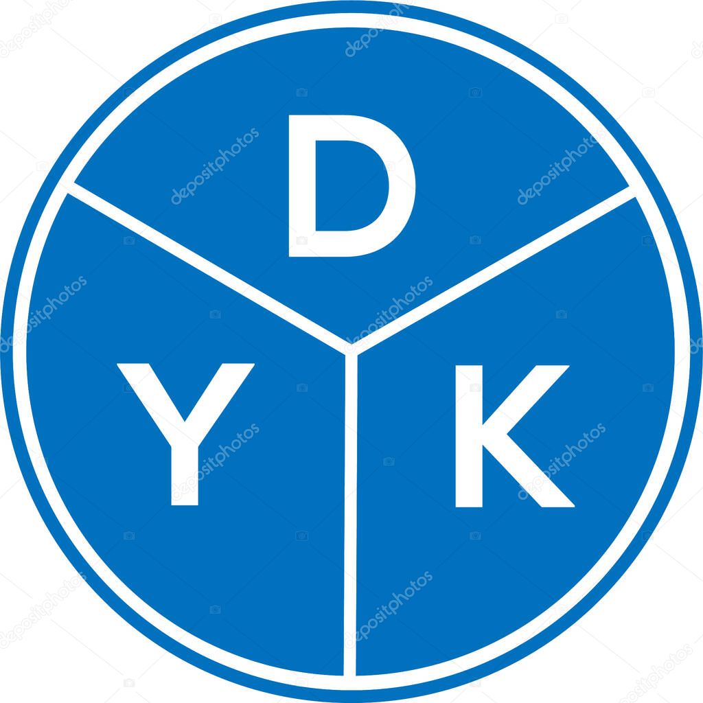 DYK letter logo design on white background. DYK creative circle letter logo concept. DYK letter design.