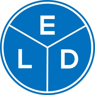 Beyaz arka planda ELD mektup logosu tasarımı. ELD yaratıcı daire harfi logosu konsepti. ELD harf tasarımı.