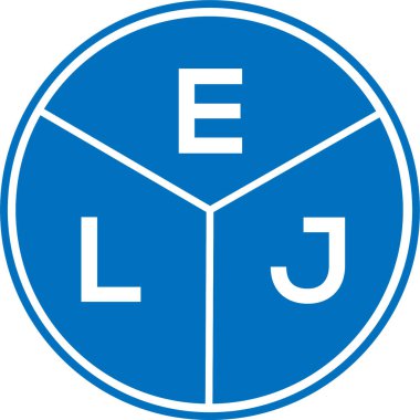 Beyaz arka planda ELJ harf logosu tasarımı. ELJ yaratıcı daire harfi logosu. ELJ harf tasarımı.