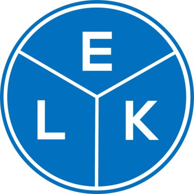 Beyaz arkaplanda ELK harf logosu tasarımı. ELK yaratıcı daire harfi logosu konsepti. ELK harf tasarımı.