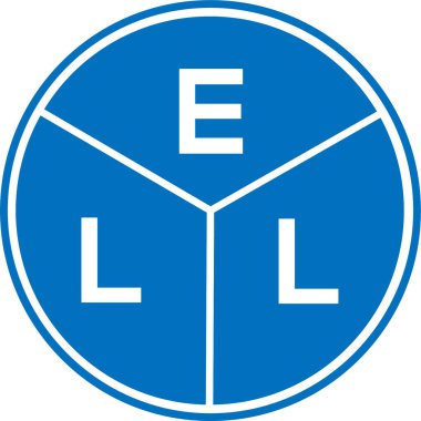 Beyaz arka planda ELL harf logosu tasarımı. ELL yaratıcı daire harfi logosu konsepti. ELL harf tasarımı.