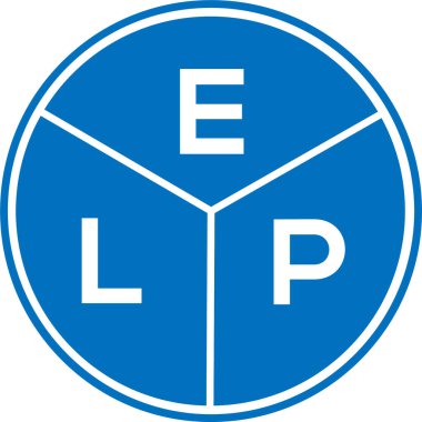 Beyaz arkaplanda ELP harf logosu tasarımı. ELP yaratıcı daire harfi logosu konsepti. ELP harf tasarımı.