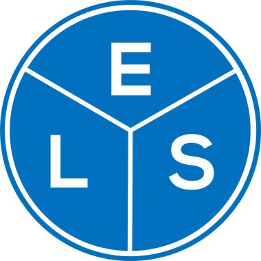 Beyaz arka planda ELS mektup logosu tasarımı. ELS 'in yaratıcı daire harfi logosu. ELS harf tasarımı.
