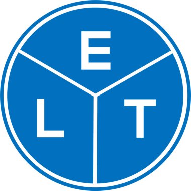 Beyaz arka planda ELT harf logosu tasarımı. ELT yaratıcı daire harfi logosu. ELT harf tasarımı.