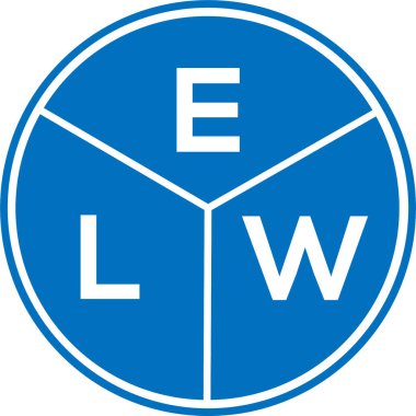 Beyaz arka planda ELW harf logosu tasarımı. ELW yaratıcı daire harfi logosu. ELW harf tasarımı.