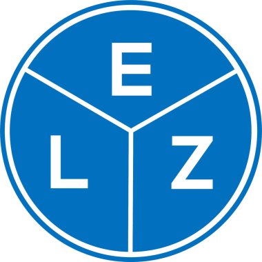 Beyaz arka planda ELZ harf logosu tasarımı. ELZ yaratıcı daire harfi logosu konsepti. ELZ harf tasarımı.
