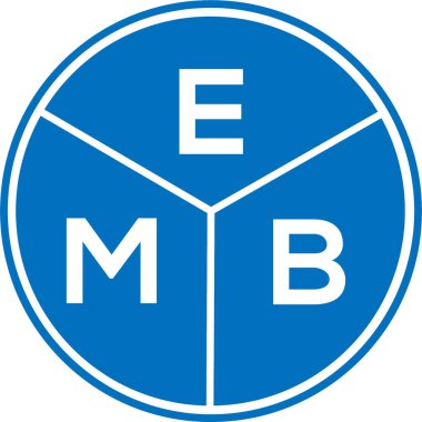 Beyaz arka planda EMB harfli logo tasarımı. EMB yaratıcı daire harfi logosu konsepti. EMB mektup tasarımı. EMB 'nin beyaz arka planda logo tasarımı. EMB yaratıcı daire harfi logosu konsepti. EMB harf tasarımı.