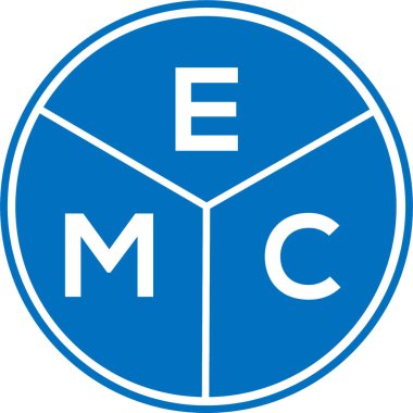 Beyaz arka planda EMC mektup logosu tasarımı. EMC yaratıcı daire harfi logosu. EMC mektup tasarımı. Beyaz arka planda EMC mektup logosu tasarımı. EMC yaratıcı daire harfi logosu. EMC harf tasarımı.