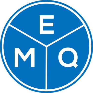 Beyaz arka planda EMQ harfi logo tasarımı. EMQ yaratıcı daire harfi logosu konsepti. EMQ harf tasarımı.