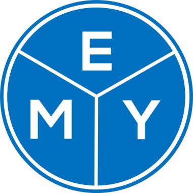 Beyaz arka planda EMY mektup logosu tasarımı. EMY yaratıcı daire harf logosu konsepti. EMY mektup tasarımı.