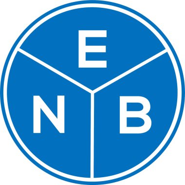 Beyaz arkaplanda ENB harfi logo tasarımı. ENB yaratıcı daire harfi logosu. ENB harf tasarımı.