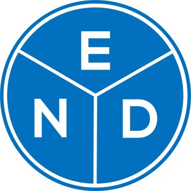 Beyaz arkaplanda son harf logo tasarımı. Yaratıcı yuvarlak harf logosu kavramını bitir. Harf tasarımını sonlandır.