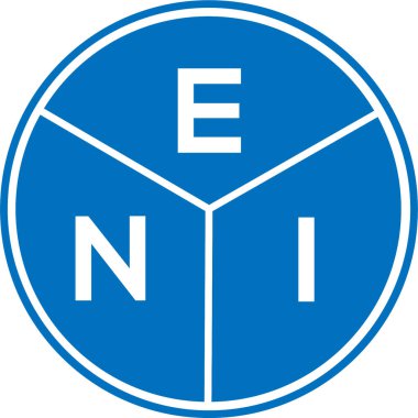 Beyaz arka planda ENi harfi logo tasarımı. ENi yaratıcı daire harfi logosu. ENi harf tasarımı.