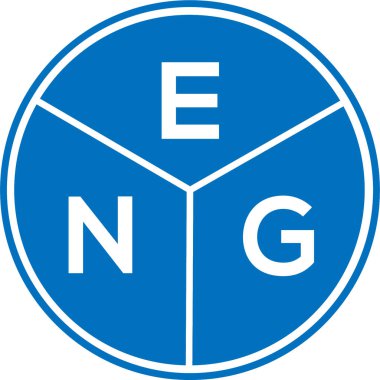 Beyaz arkaplanda ENG harf logosu tasarımı. ENG yaratıcı daire harfi logosu. ENG harf tasarımı.