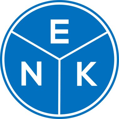 Beyaz arkaplanda ENK harf logosu tasarımı. ENK yaratıcı daire harfi logosu. ENK harf tasarımı.