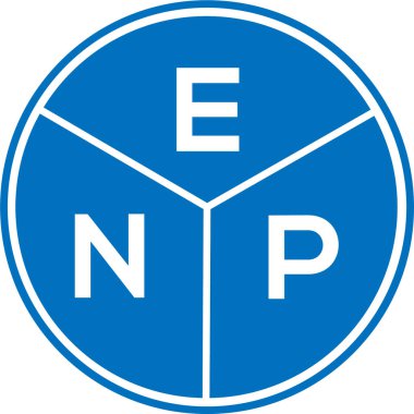 Beyaz arkaplanda ENP harf logosu tasarımı. ENP yaratıcı daire harfi logosu. ENP harf tasarımı.