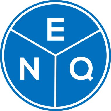 Beyaz arka planda ENQ harf logosu tasarımı. ENQ yaratıcı daire harfi logosu. ENQ harf tasarımı.