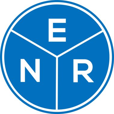 Beyaz arka planda ENR harfi logo tasarımı. ENR yaratıcı daire harfi logosu. ENR harf tasarımı.
