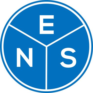 Beyaz arka planda ENS harfi logo tasarımı. ENS yaratıcı daire harfi logosu. ENS harf tasarımı.