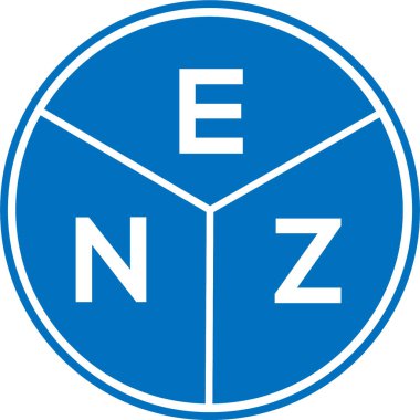 Beyaz arkaplanda ENZ harf logosu tasarımı. ENZ yaratıcı daire harfi logosu. ENZ harf tasarımı.