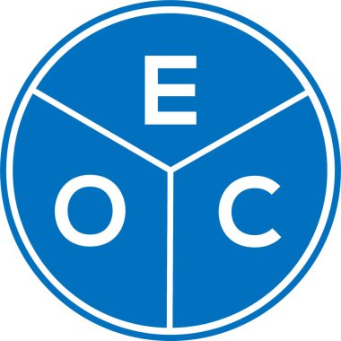 Beyaz arka planda EOC harf logosu tasarımı. EOC yaratıcı daire harfi logosu konsepti. EOC harf tasarımı.