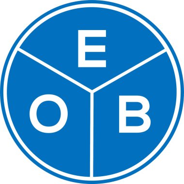 Beyaz arka planda EOB harfi logo tasarımı. EOB yaratıcı daire harfi logosu konsepti. EOB harf tasarımı.