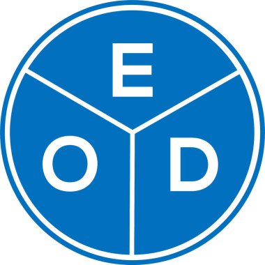 Beyaz arka planda EOD harf logosu tasarımı. EOD yaratıcı daire harfi logosu. EOD harf tasarımı.