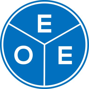 Beyaz arka planda EOE harf logosu tasarımı. EOE yaratıcı daire harfi logosu konsepti. EOE harf tasarımı.