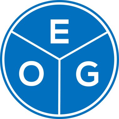 Beyaz arka planda EOG harf logosu tasarımı. EOG yaratıcı daire harfi logosu konsepti. EOG harf tasarımı.