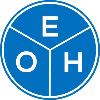 Beyaz arka planda EOH harf logosu tasarımı. EOH yaratıcı daire harfi logosu. EOH harf tasarımı.