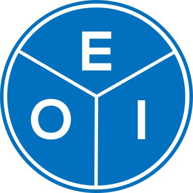 Beyaz arka planda EOI harf logosu tasarımı. EOI yaratıcı daire harfi logosu konsepti. EOI harf tasarımı.