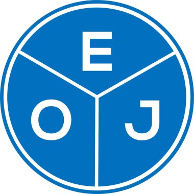 Beyaz arka planda EOJ harf logosu tasarımı. EOJ yaratıcı daire harfi logosu. EOJ harf tasarımı.