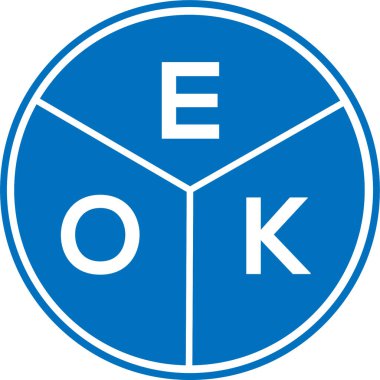 Beyaz arkaplanda EOK harf logosu tasarımı. EOK yaratıcı daire harfi logosu. EOK harf tasarımı.