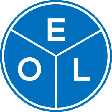 Beyaz arkaplanda EOL harf logosu tasarımı. EOL yaratıcı daire harfi logosu konsepti. EOL harf tasarımı.