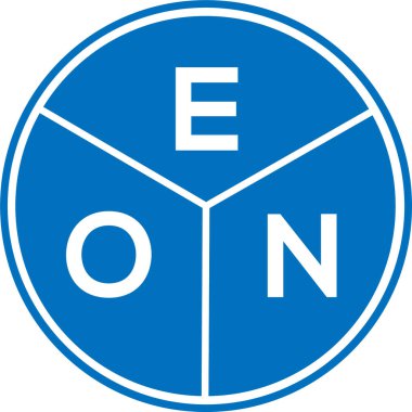Beyaz arkaplanda EON harf logosu tasarımı. EON yaratıcı daire harfi logosu. EON harf tasarımı.