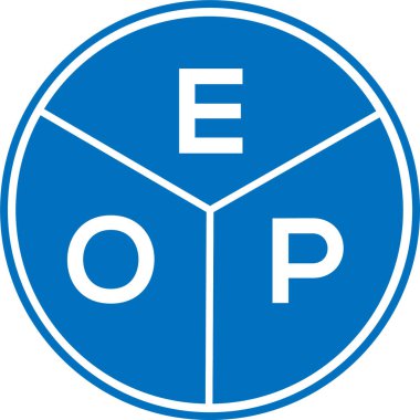 Beyaz arkaplanda EOP harf logosu tasarımı. EOP yaratıcı daire harfi logosu konsepti. EOP harf tasarımı.