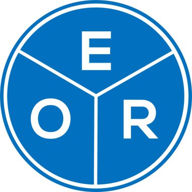 Beyaz arkaplanda EOR harf logosu tasarımı. EOR yaratıcı daire harfi logosu konsepti. EOR harf tasarımı.