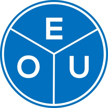 Beyaz arka planda EOU harf logosu tasarımı. EOU yaratıcı daire harfi logosu. EOU harf tasarımı.