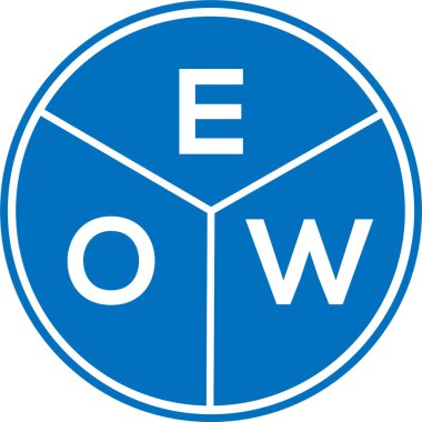 Beyaz arka planda EOW harf logosu tasarımı. EOW yaratıcı daire harfi logosu konsepti. EOW harf tasarımı.