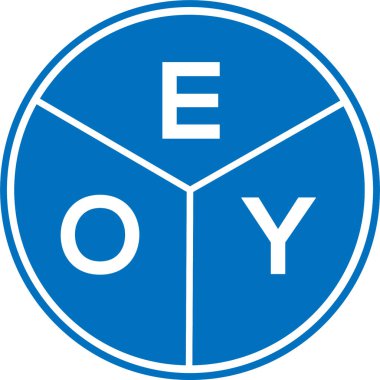 Beyaz arka planda EOY harf logosu tasarımı. EOY yaratıcı daire harfi logosu konsepti. EOY harf tasarımı.